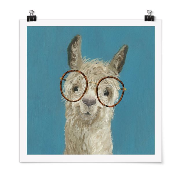 Animal wall art Lama With Glasses I