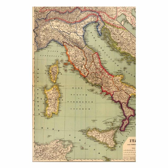 Magnet boards maps Vintage Map Italy