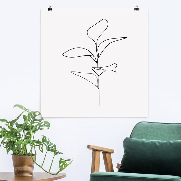 Art styles Line Art Plant Leaves Black And White