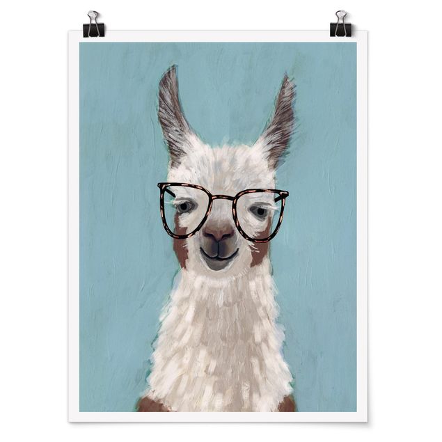 Prints modern Lama With Glasses II
