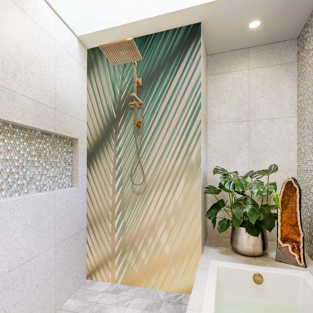 Shower wall panels Tropical Plants Palm Trees At Sunset ll