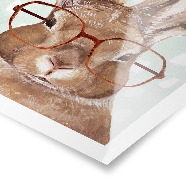 Prints Animals With Glasses - Rabbit