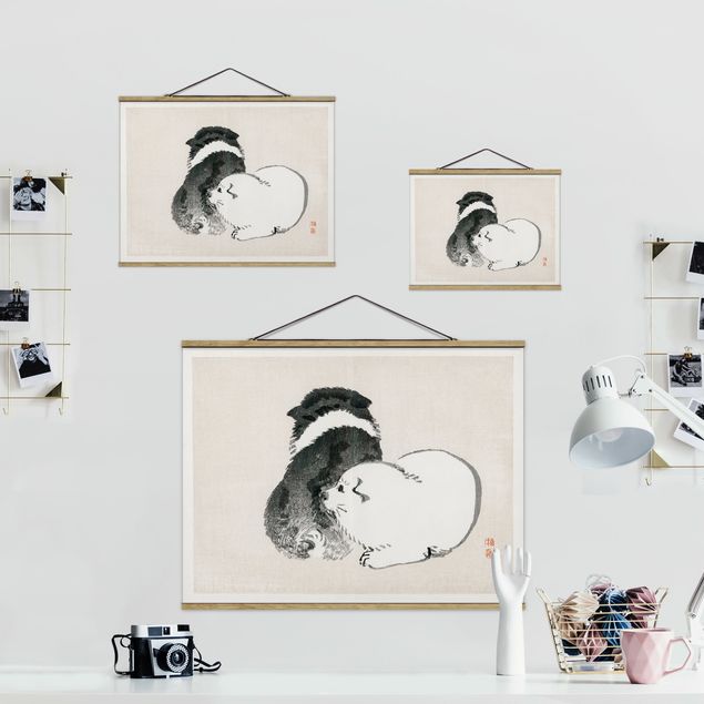 Black and white art Asian Vintage Drawing Black And White Pooch