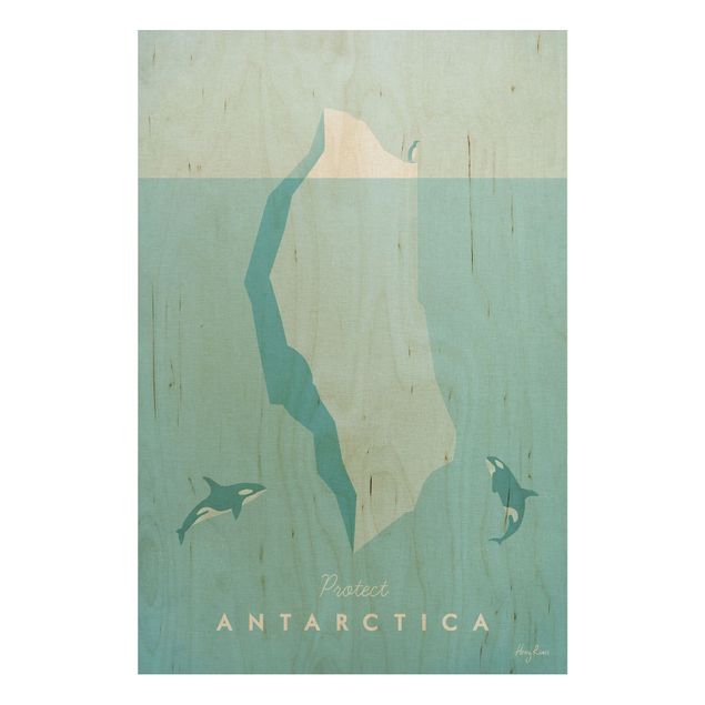 Wood prints landscape Travel Poster - Antarctica