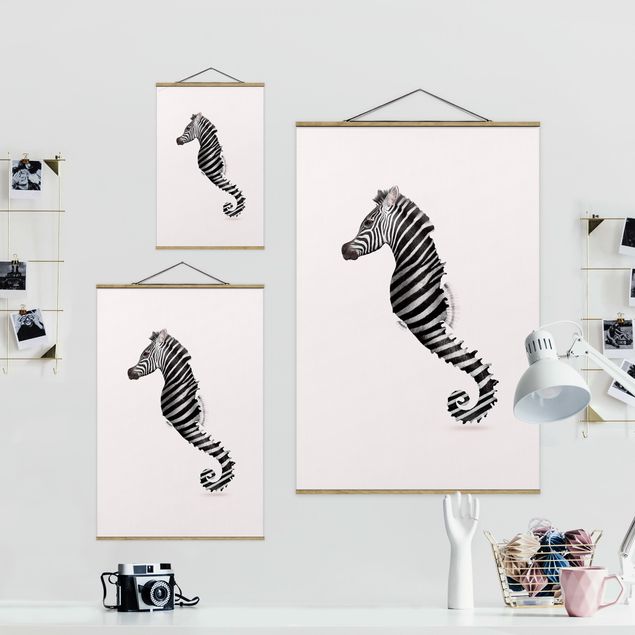 Animal canvas Seahorse With Zebra Stripes