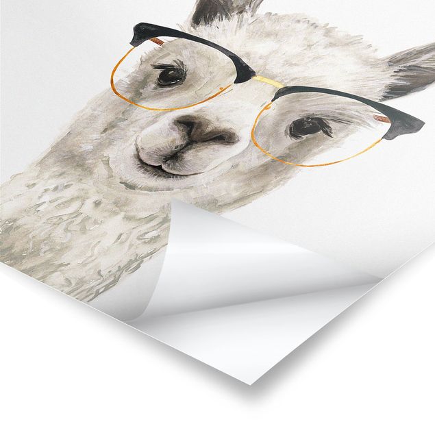 Prints Hip Lama With Glasses I