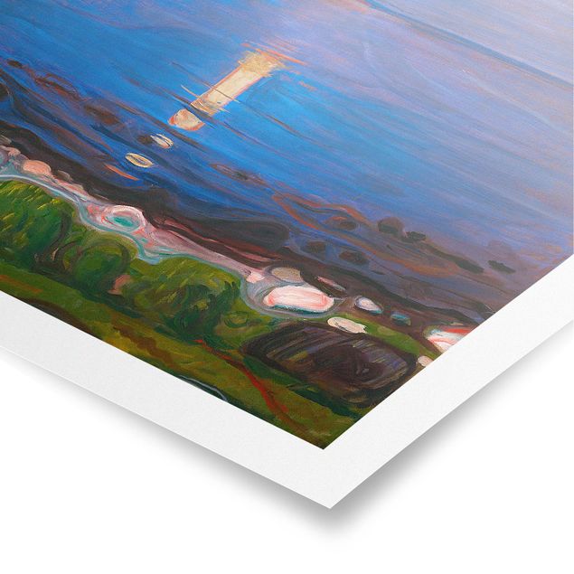 Prints landscape Edvard Munch - Summer Night By The Beach