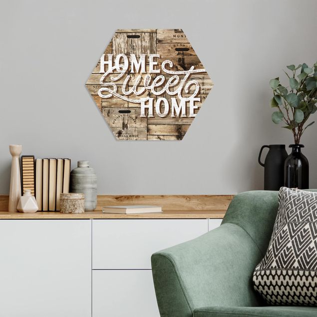 Prints quotes Home sweet Home Wooden Panel