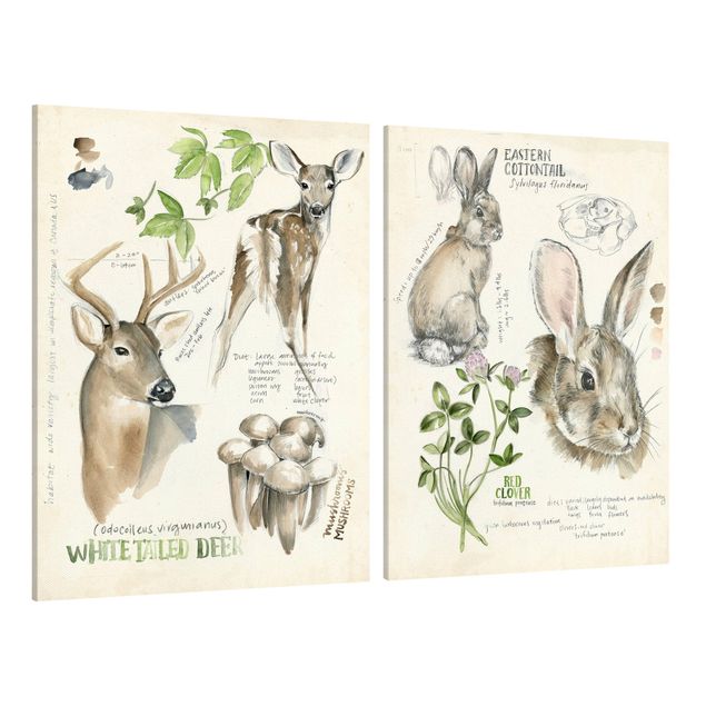 Prints quotes Wilderness Journal - Deer And Rabbits Set II