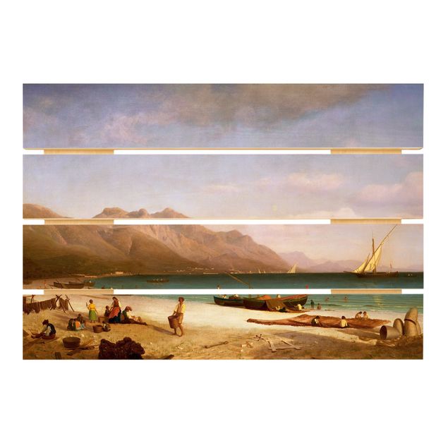 Wood prints landscape Albert Bierstadt - Bay of Salerno