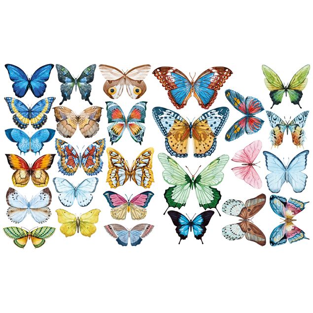 Wall decal Watercolour Butterflies Set