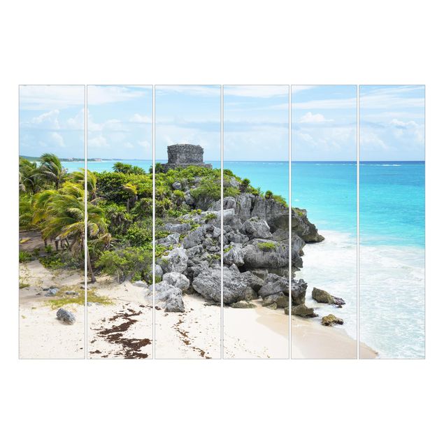 Sliding panel curtains landscape Caribbean Coast Tulum Ruins