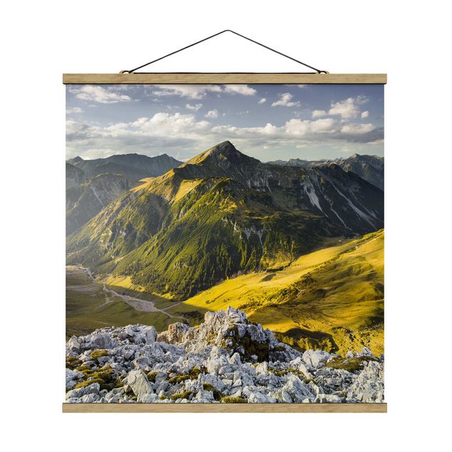 Prints modern Mountains And Valley Of The Lechtal Alps In Tirol