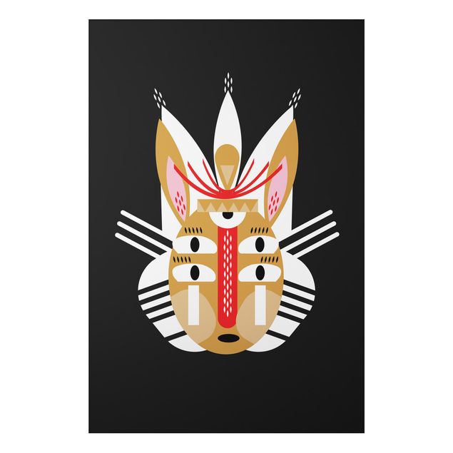 Native american art prints Collage Ethno Mask - Rabbit