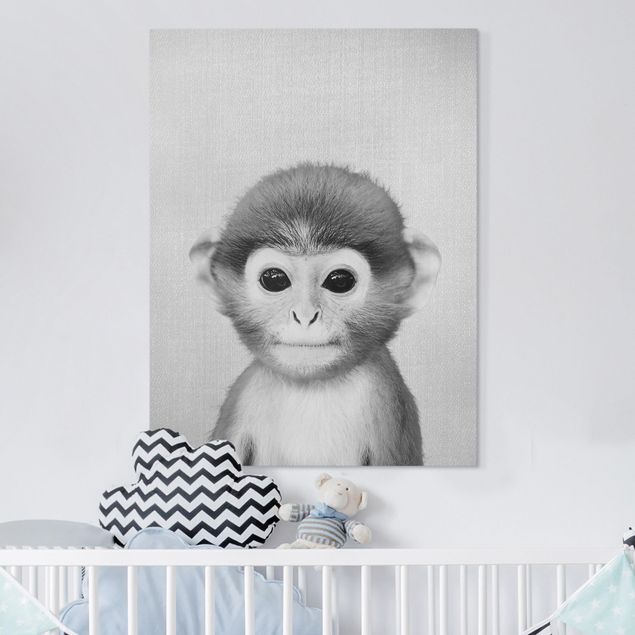 Nursery decoration Baby Monkey Anton Black And White