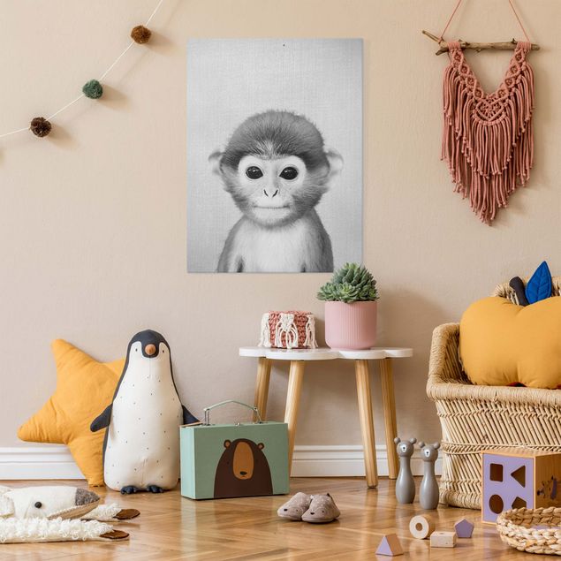 Prints monkey Baby Monkey Anton Black And White