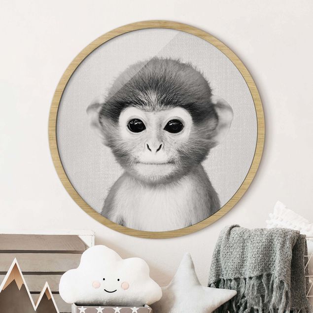 Nursery decoration Baby Monkey Anton Black And White