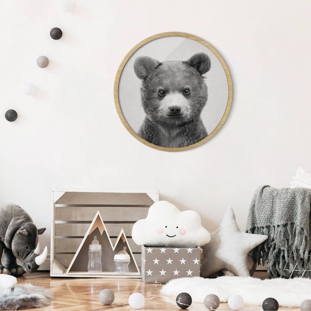 Animal canvas Baby Bear Bruno Black And White