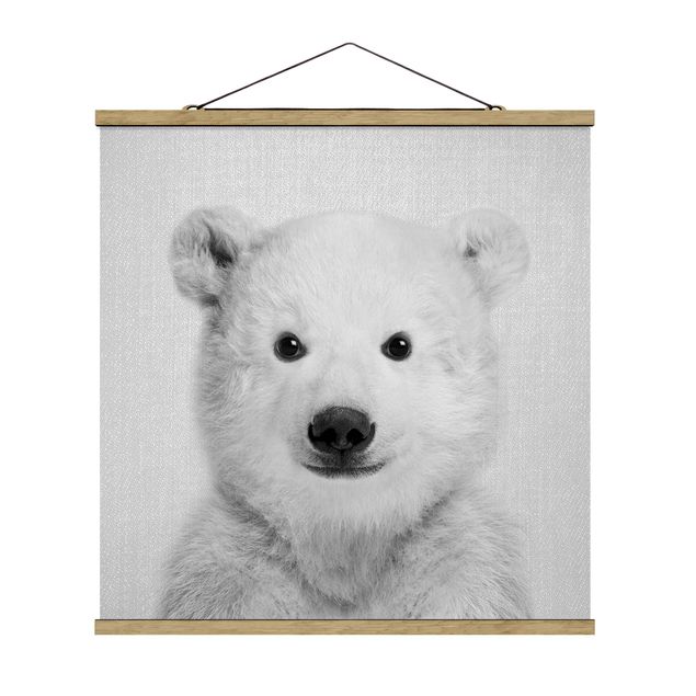 Black and white poster prints Baby Polar Bear Emil Black And White