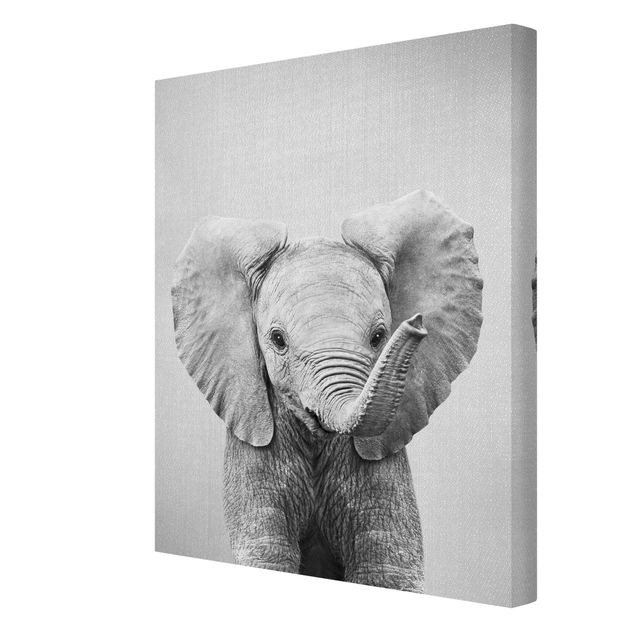 Contemporary art prints Baby Elephant Elsa Black And White