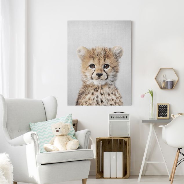 Canvas black and white Baby Cheetah Gino