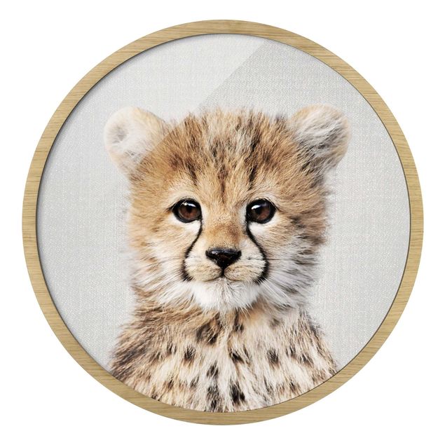 Framed prints black and white Baby Cheetah Gino