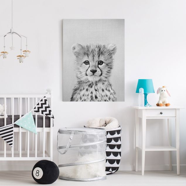 Wall art black and white Baby Cheetah Gino Black And White