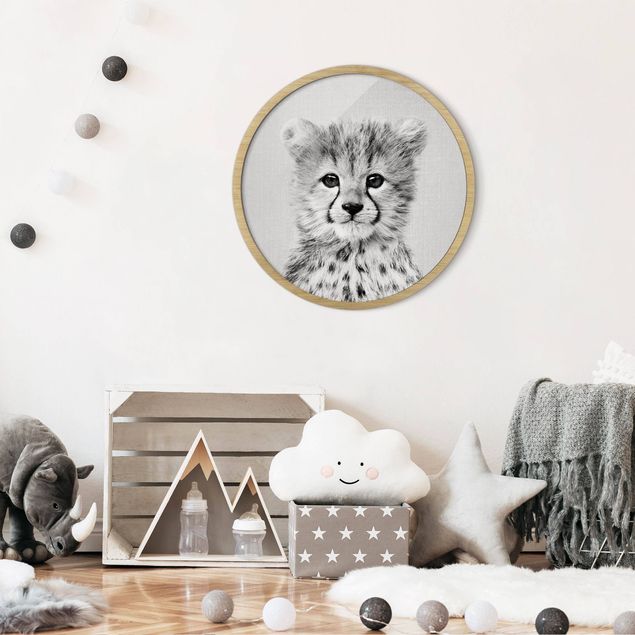 Contemporary art prints Baby Cheetah Gino Black And White