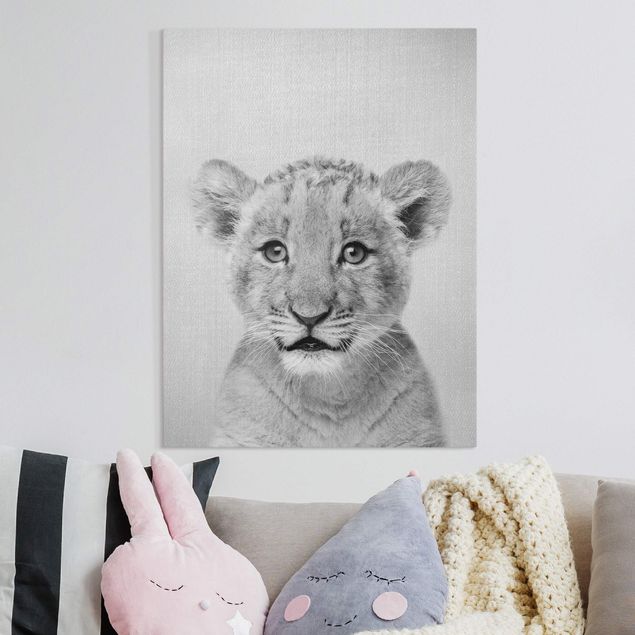 Nursery decoration Baby Lion Luca Black And White