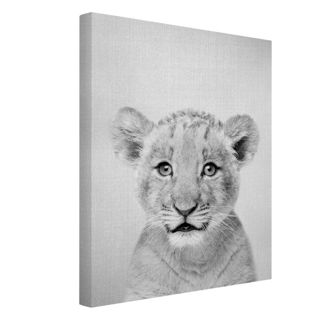 Cat canvas wall art Baby Lion Luca Black And White