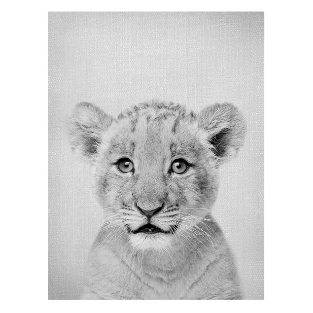 Black and white canvas art Baby Lion Luca Black And White