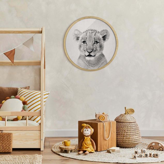Prints animals Baby Lion Luca Black And White