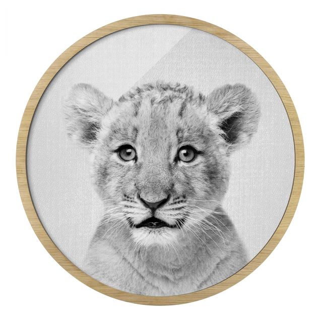 Modern art prints Baby Lion Luca Black And White