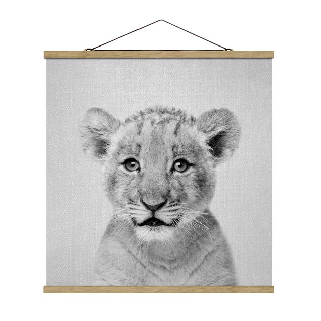 Black and white poster prints Baby Lion Luca Black And White