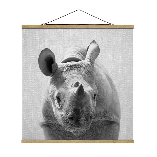 Contemporary art prints Baby Rhinoceros Nina Black And White