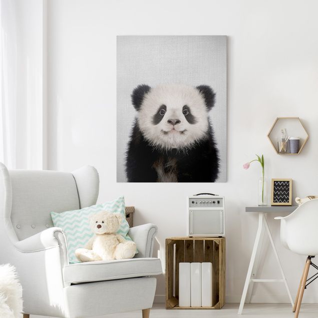 Wall art black and white Baby Panda Prian