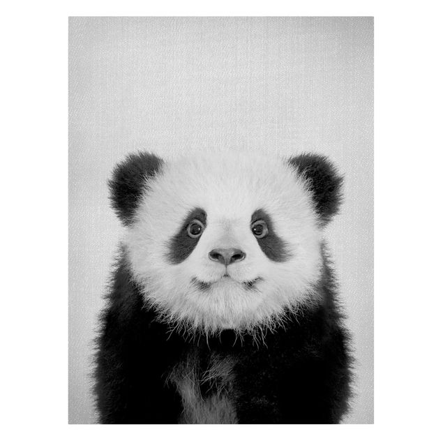 Modern art prints Baby Panda Prian Black And White