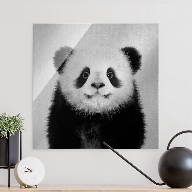 Panda bear wall art Baby Panda Prian Black And White