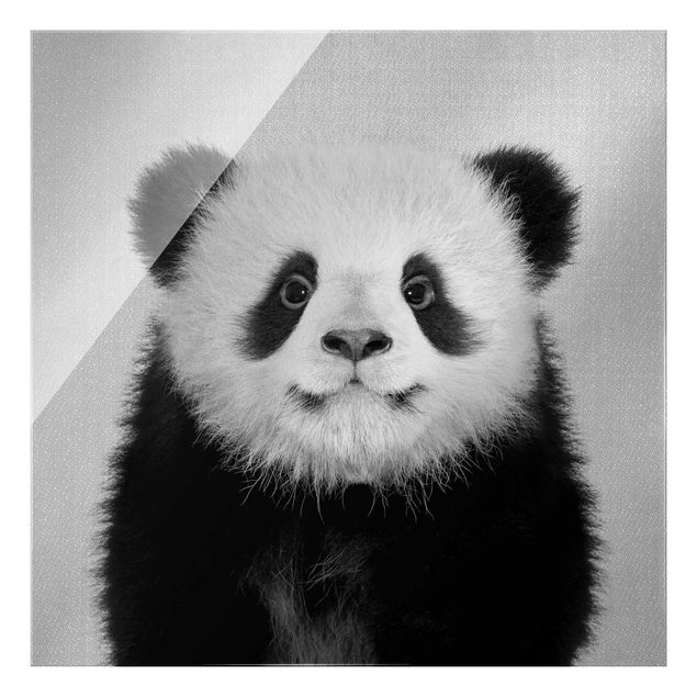 Animal canvas Baby Panda Prian Black And White