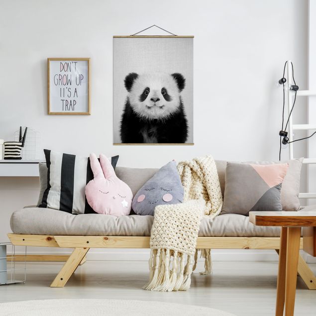 Panda art print Baby Panda Prian Black And White