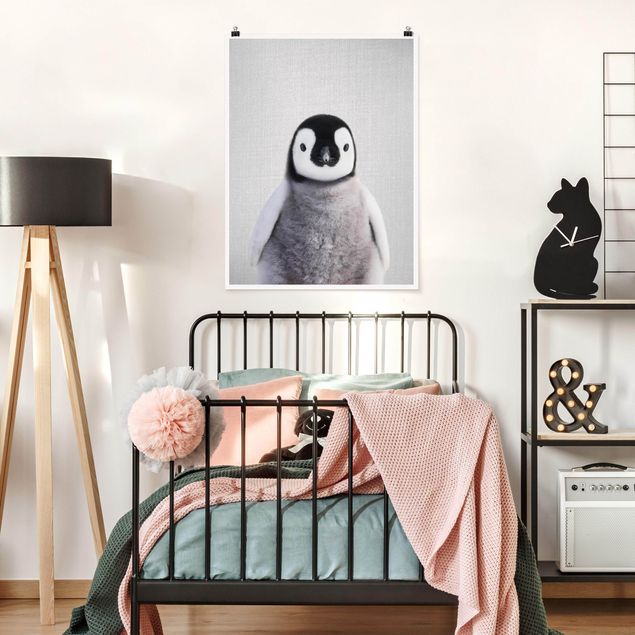 Posters black and white Baby Penguin Pepe