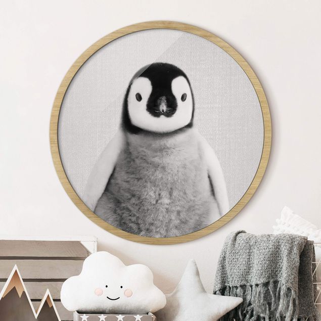 Kids room decor Baby Penguin Pepe Black And White