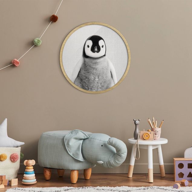 Animal wall art Baby Penguin Pepe Black And White