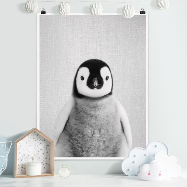 Nursery decoration Baby Penguin Pepe Black And White