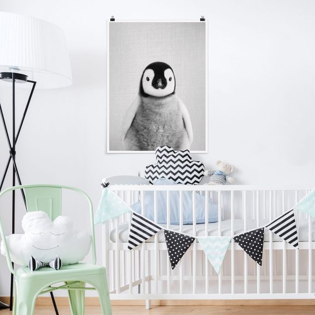 Animal canvas Baby Penguin Pepe Black And White