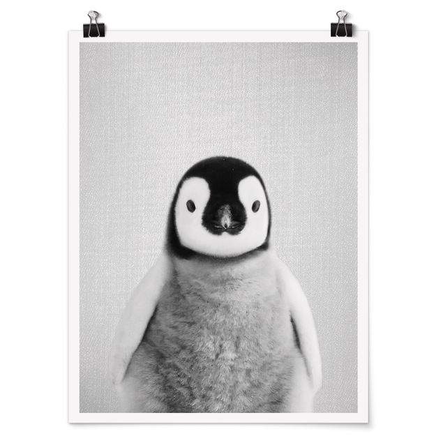 Prints modern Baby Penguin Pepe Black And White