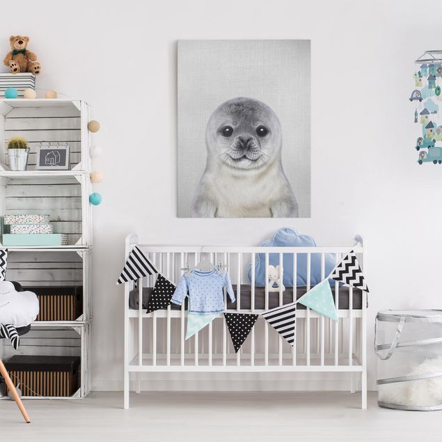 Wall art black and white Baby Seal Ronny