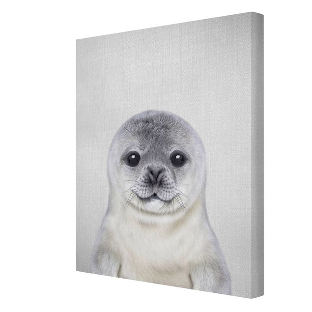 Prints black and white Baby Seal Ronny