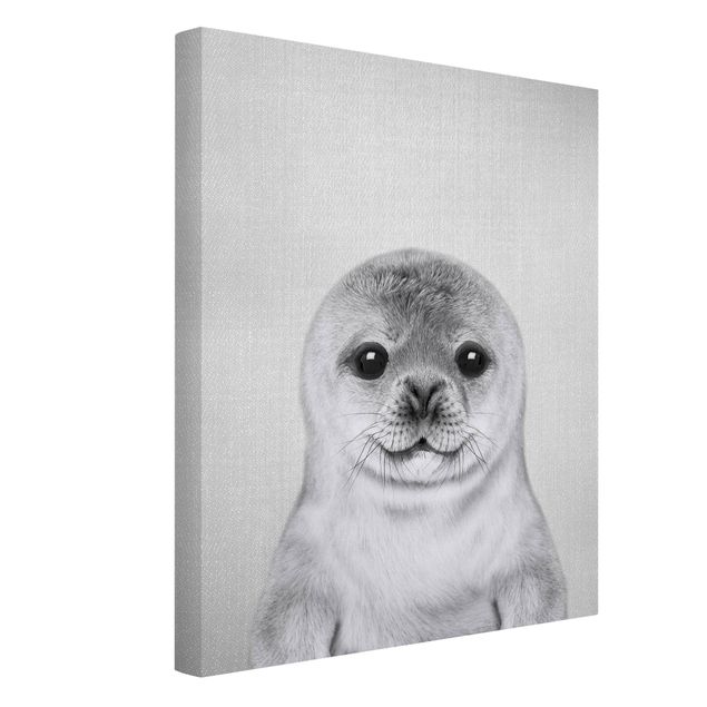 Prints animals Baby Seal Ronny Black And White