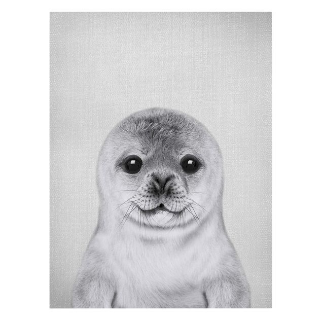 Modern art prints Baby Seal Ronny Black And White